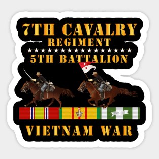 5th Battalion,  7th Cavalry Regiment - Vietnam War wt 2 Cav Riders and VN SVC X300 Sticker